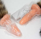 Brown Faux Fox Tail Vibrating Anal Plug